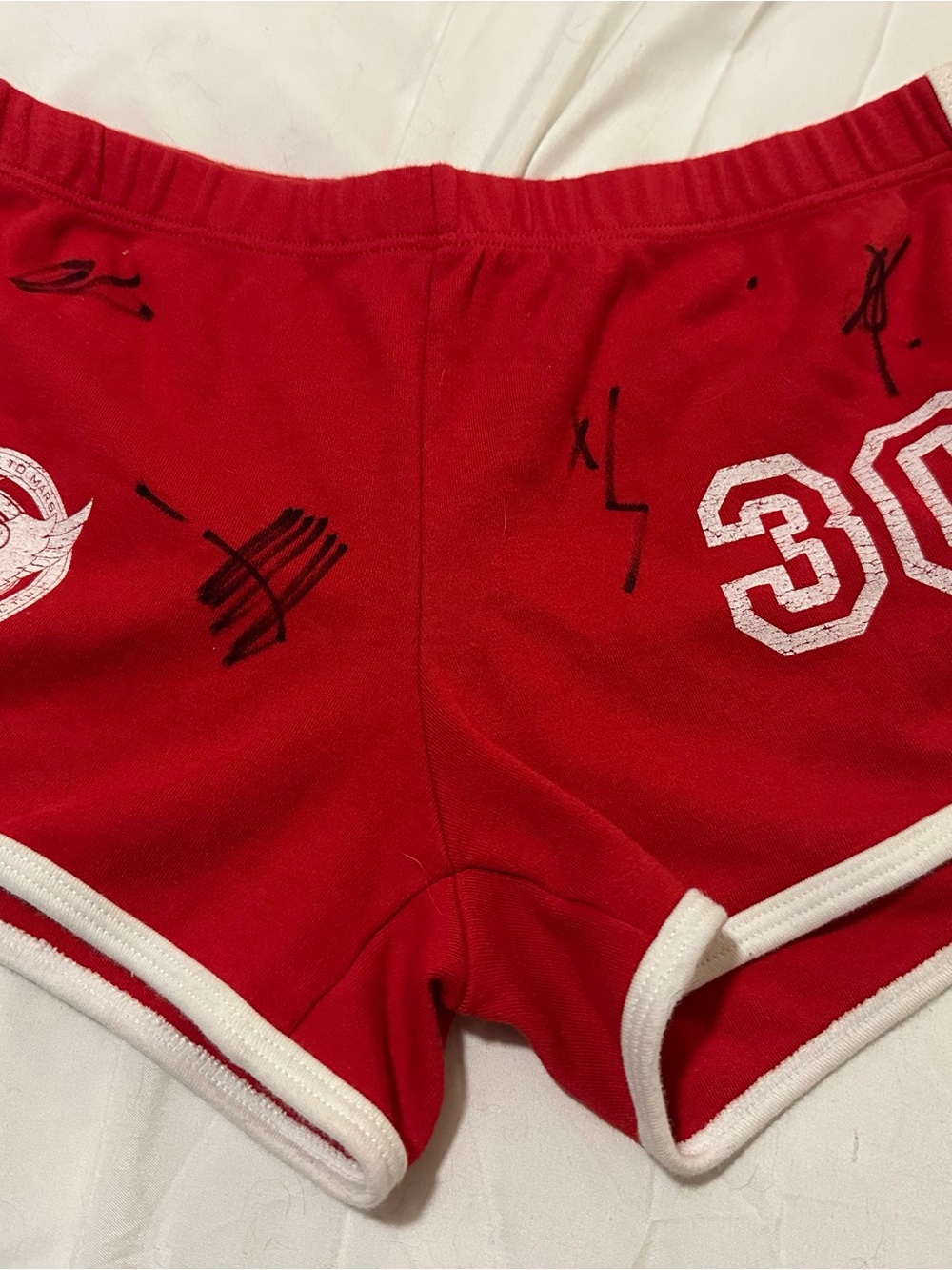 Thirty Seconds to Mars Signed Merch Retro style shorts from early 2000s